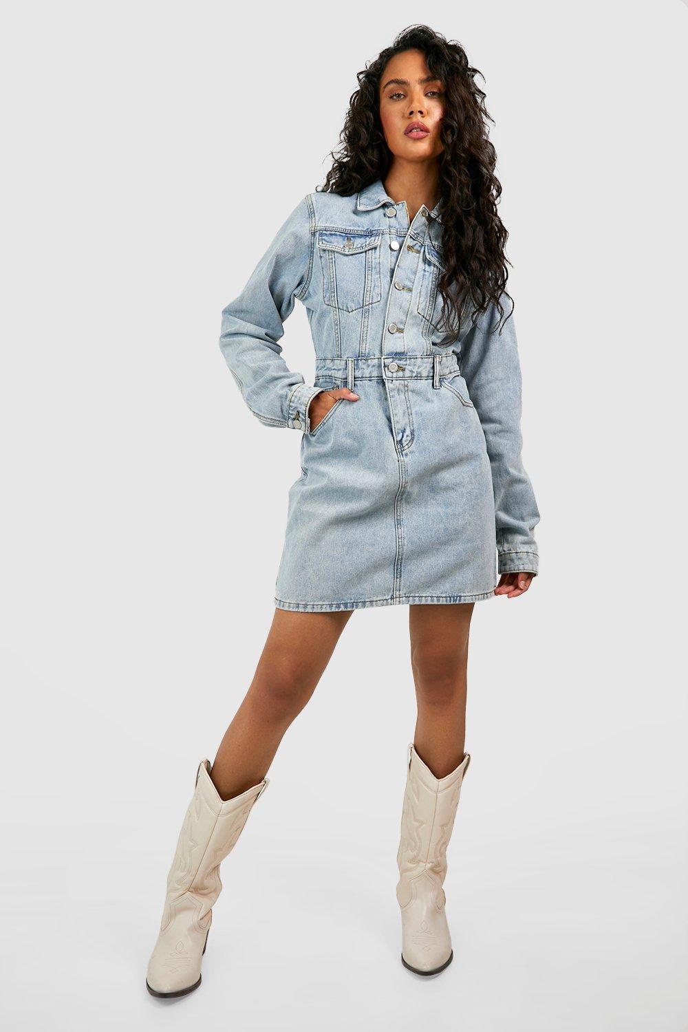 Western denim shirt on sale dress